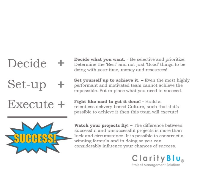 Decide + Set-up + Execute = Success!